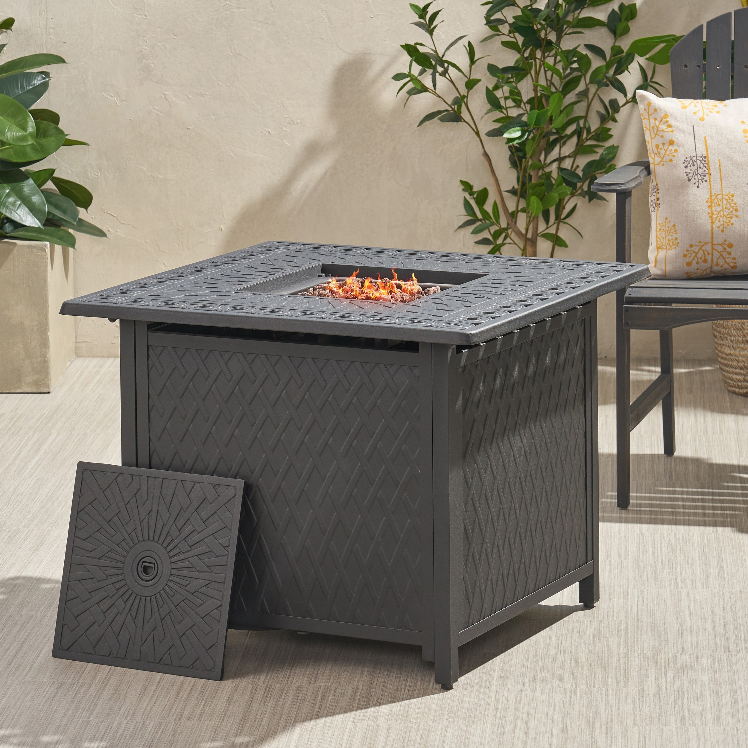 32Inch Patio Heaters,Outdoor Square Aluminum Propane Fire Pit 37,000 BTU,for patio,backyard,or garden