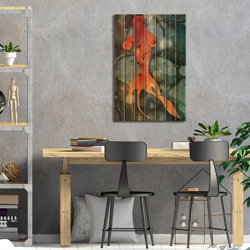 Fantail II Print On Wood by Alicia Ludwig - Multi-Color