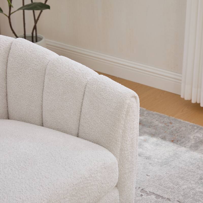 50.1" W Loveseat Sofa,Mid-Century Modern Chenille Sofa with Metal Legs