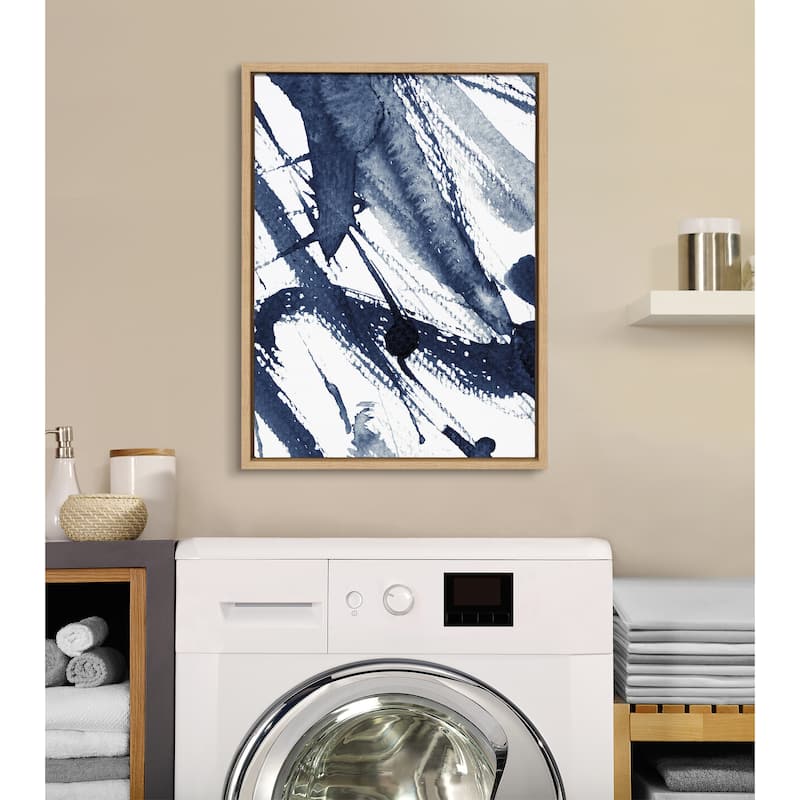 Kate and Laurel Sylvie Indigo Framed Canvas by Amy Peterson Art Studio