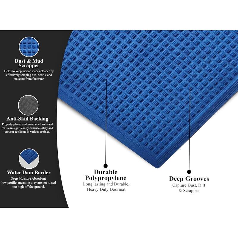 A1HC New All Weather Superior Dirt and Moisture Absorbing Polypropylene Door Mat with Non-Slip Backing for Inside Outside Use
