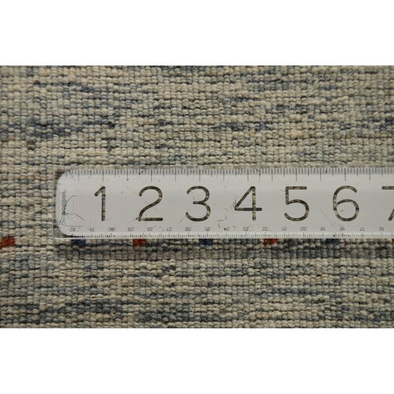 Tribal Gabbeh Oriental Area Rug Handmade Beige Modern Wool Carpet - 4'0" x 5'10"