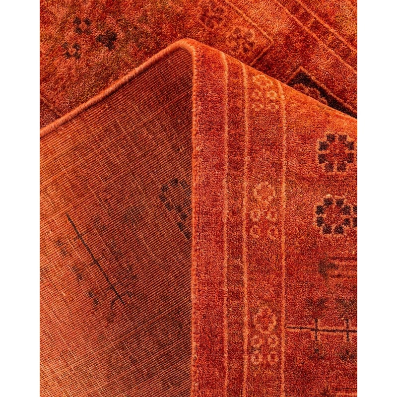 Contemporary Overdyed Wool Hand Knotted Area Rug - 3' 2" x 4' 10"