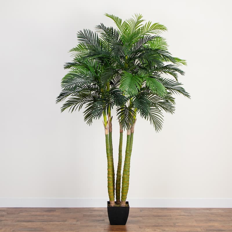 Large Stalk Areca Palm Artificial Tree - 9.5' - Green
