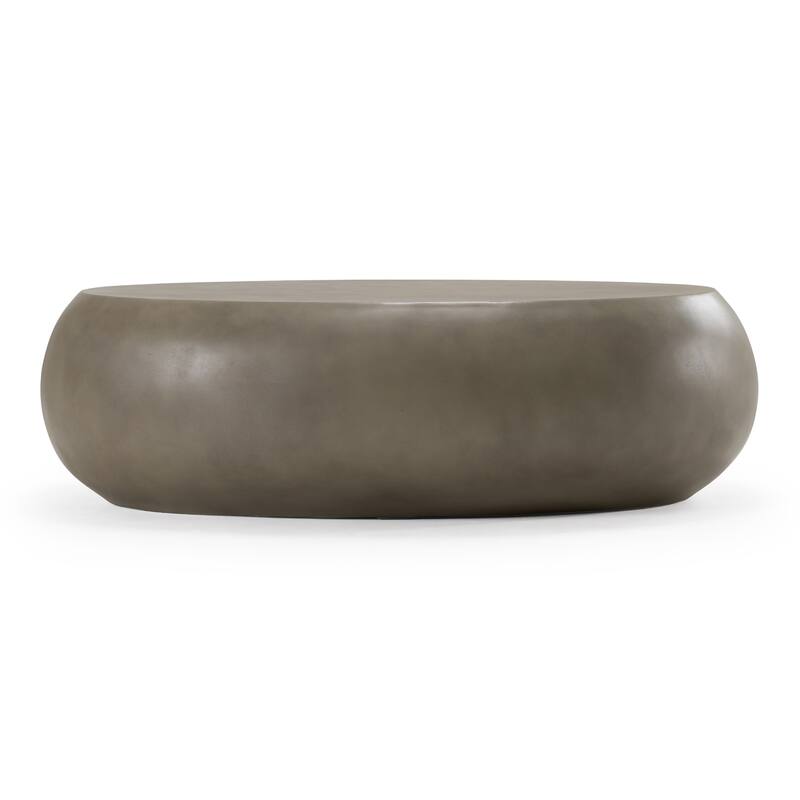 Denny Modern Grey Concrete Large Oval Coffee Table