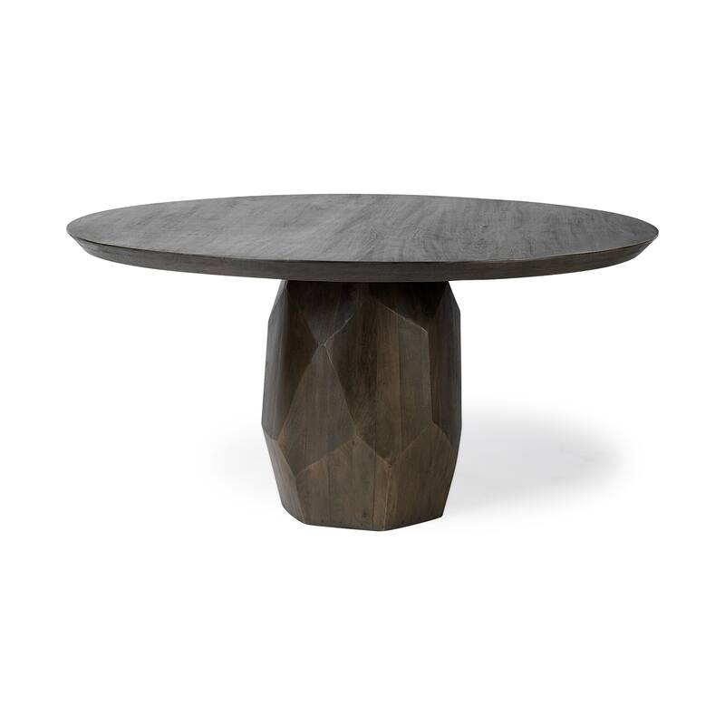 Fitzgerald Dark Brown Solid Wood Dining Table - 60"L x 60"W x 30"H - 60"L x 60"W x 30"H