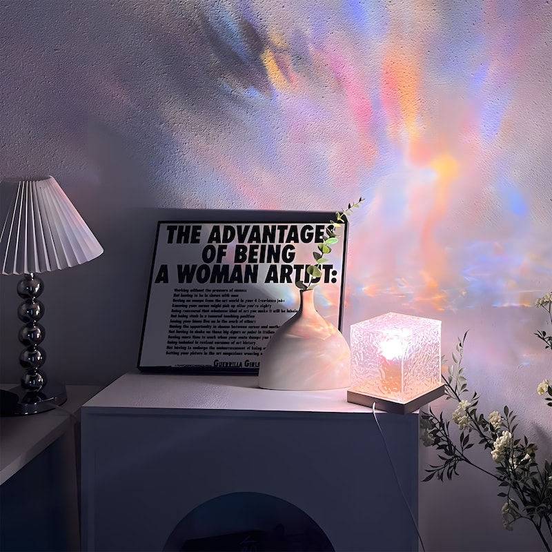 Northern Lights Ocean Wave Projector Night Light - Cube