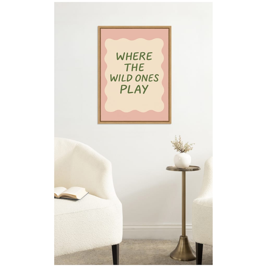 Kate and Laurel Where The Wild Ones Play Squiggly by Laura Moss Framed Canvas Wall Art Print
