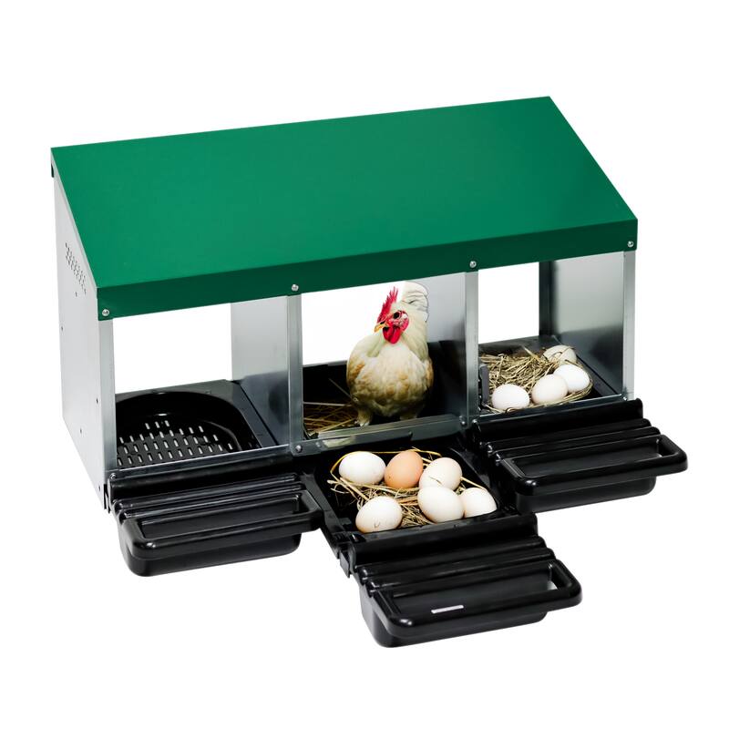 Trademark Innovations Chicken Nesting Boxes for Laying Eggs, Hen Nest Box, Roll Away Nest Box, Homestead Supplies - 31.5"L x 9"W x 17"H
