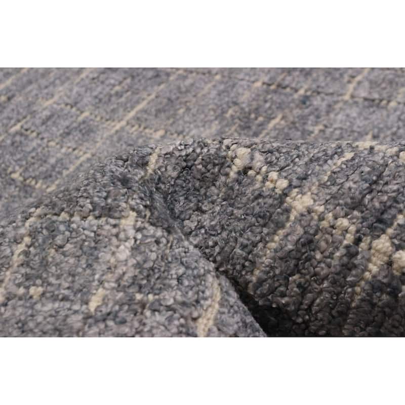 ECARPETGALLERY Hand Loomed Kashkuli Gabbeh Grey Silk Rug - 8'4 x 9'7