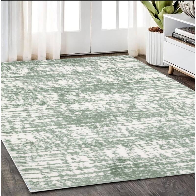 HomeRoots Abstract Industrial Runner Area Rug - 90.55 in. x 62.99 in.  x 0.98 in.