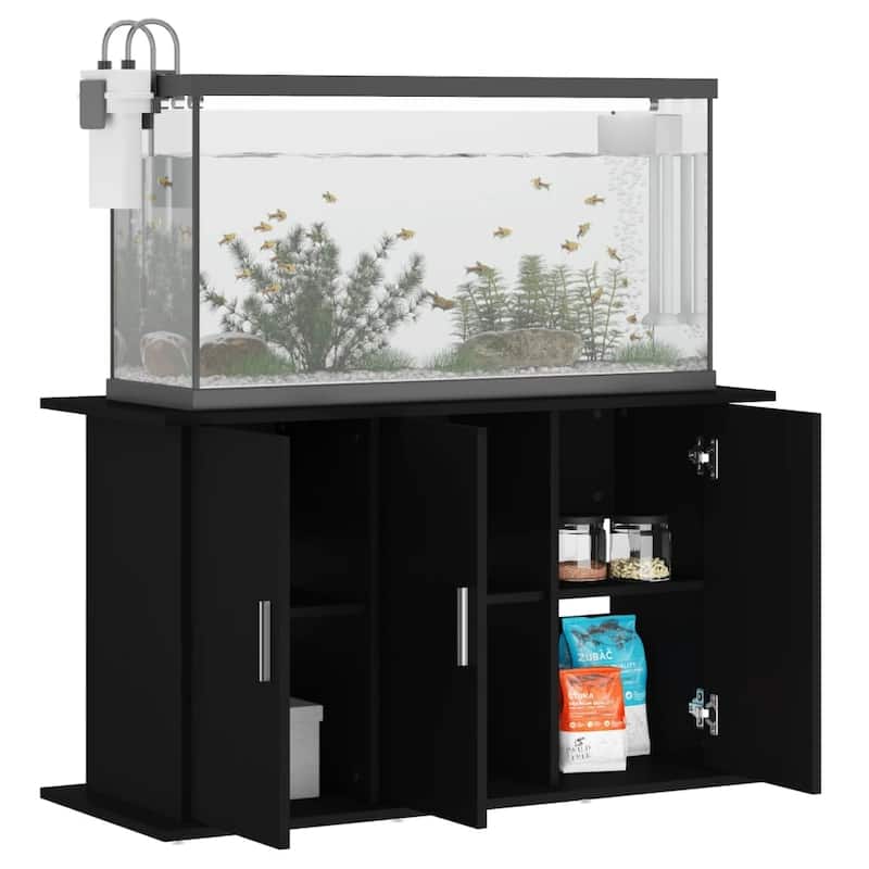 vidaXL Stylish Aquarium Stand Black Engineered wood 40 x 16.1 x 22.8 in - 16.1 x 40 x 22.8