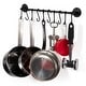 preview thumbnail 1 of 3, Wallniture Cucina 16" Kitchen Utensil Holder and Pot Organizer with 10 S Hooks