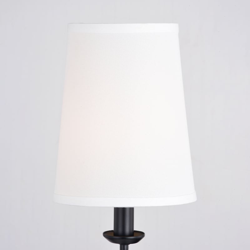 Camden 1 Light Wall Sconce Fixture White Linen Fabric Shade, LED Compatible