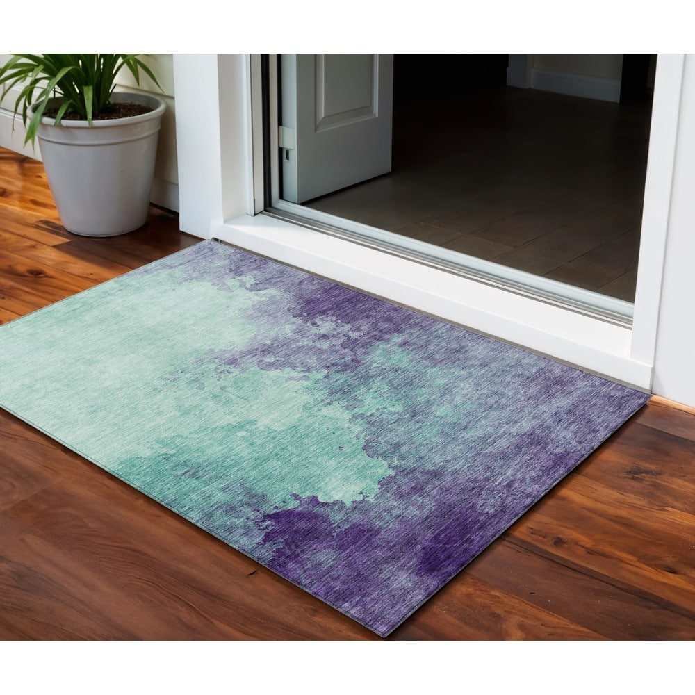 HomeRoots Abstract Transitional Rectangle Outdoor Rug