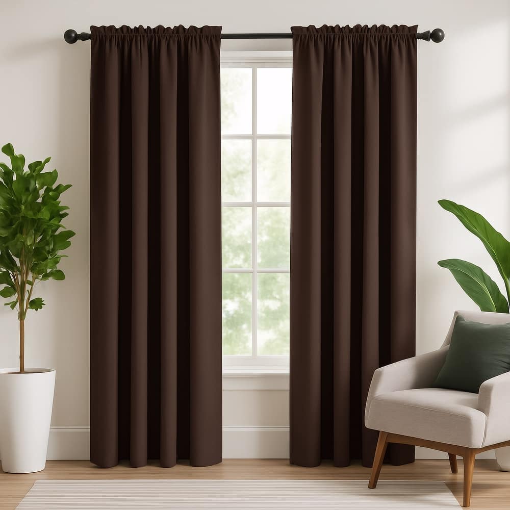 Deconovo 2-Pack Thermal Room Darkening Rod Pocket Curtains