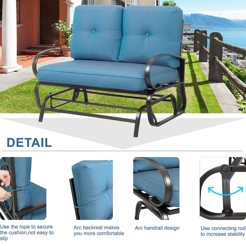 Futzca Outdoor Patio Glider Rocking Bench