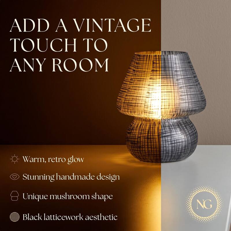 Mushroom White Glass Dimmable LED Table Lamp with E26 Socket Modern