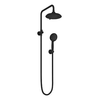 Laguna 8-in Multi-function Showerhead Shower System with Pivoting Shower Arm and Multi-function Handshower Matte Black