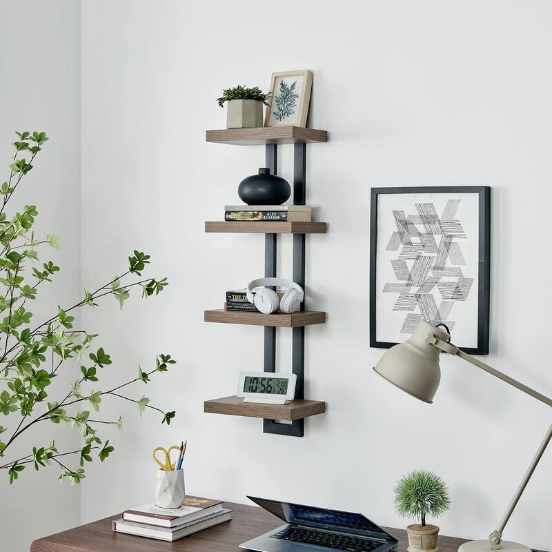 Danya B. 4-Tier Ladder Bracket Floating Wall Shelves