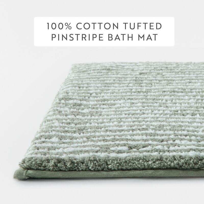 Becky Cameron 100% Cotton Pinstripe Patterned Bath Mat