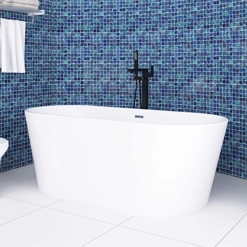 Acrylic Freestanding Soaking Bathtub in Gloss White - 67" x 24"