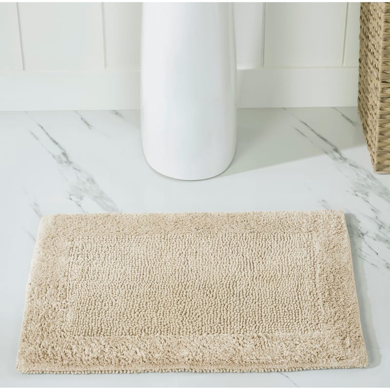 Better Trends Bath Rugs 100% Cotton Tufted Soft & Water Absorbent Bathroom Rug for Shower, Sink Bath Mats Edge Collection