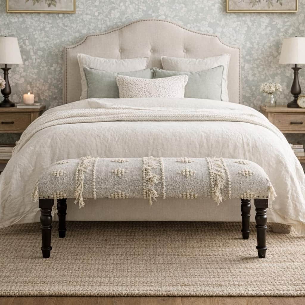 Presidio 47" Upholstered Entryway Bench by Sevita - 47" L x 16" W x 18" H