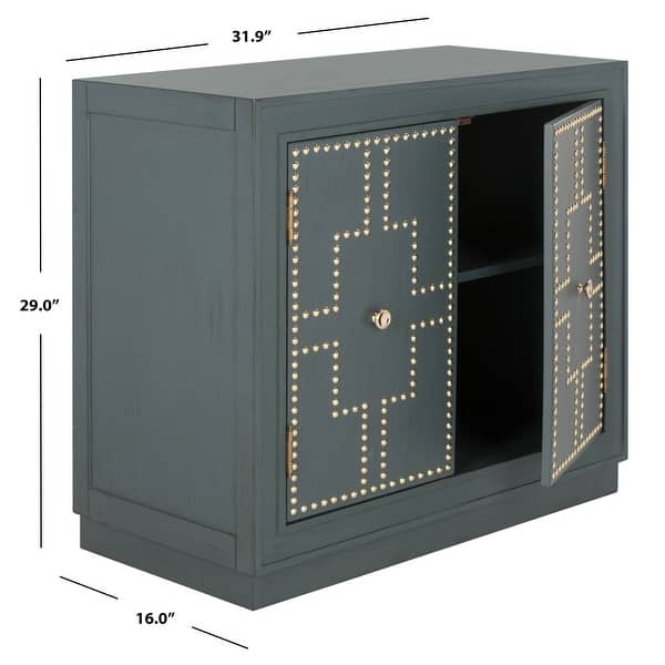 SAFAVIEH Azuli 2-Door Steel Teal Storage Chest