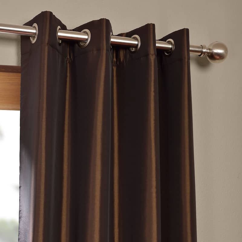 Exclusive Fabrics Blackout Faux Silk Taffeta 120-inch Curtain (1 Panel)