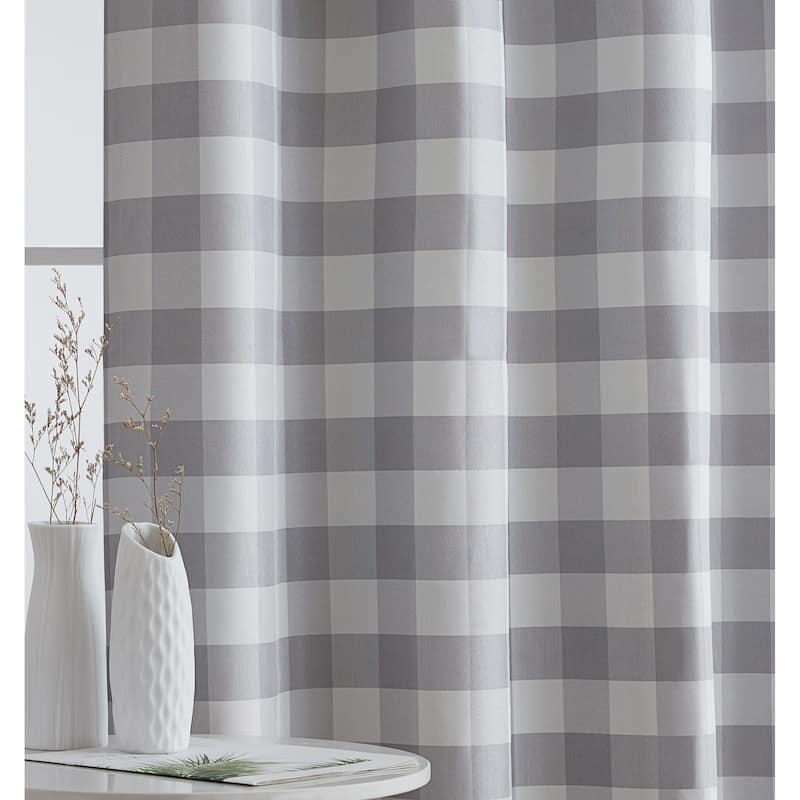 HLC.me Andersen Check Plaid 100% Blackout Thermal Insulated Energy Saving Heat Blocking Grommet Curtain Panels, 2 Panels