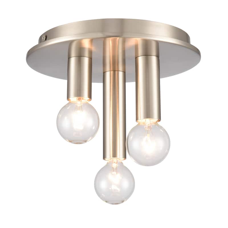 Elk Home Pepper Brushed Nickel Metal 3 Light Flush Mount - Brushed Nickel