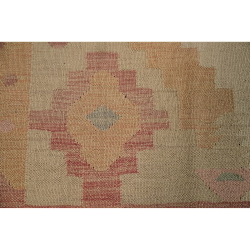 Hand Woven Oriental 100% Wool Carpet Southwestern Tribal Multi-Colored Kilim Area Rug - 8' 0'' X 5' 1''