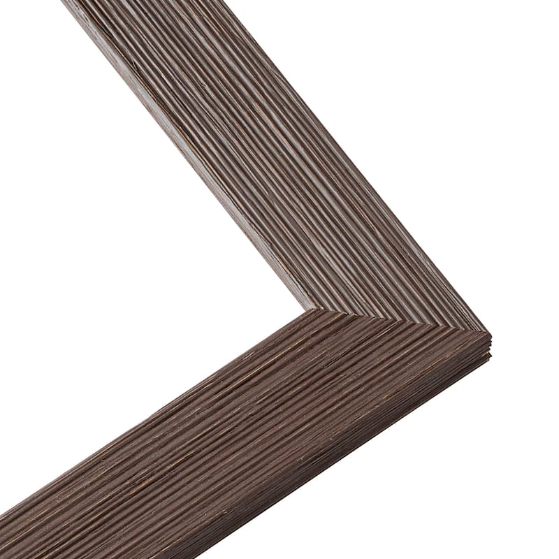 13x19 Brown Rustic Wide Barnwood Picture Frame - UV Acrylic, Foam Board Backing, Hanging Hardware