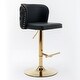 preview thumbnail 34 of 47, Modern PU Upholstered Bar Stools Set of 2, Adjustable Seat Height Swivel Bar Chair, Tufted Backrest Rivet Decorative Bar Stool