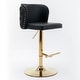 preview thumbnail 39 of 85, Modern Upholstered Pu Bar Chair Set of 2 with Back Tufted & Nailhead Gold Chrome Base, Adjustable Swivel Bar Stool