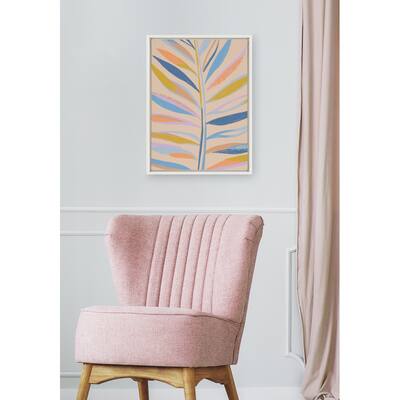 DesignOvation Sylvie Rainbow Palms Framed Canvas By Kasey Free