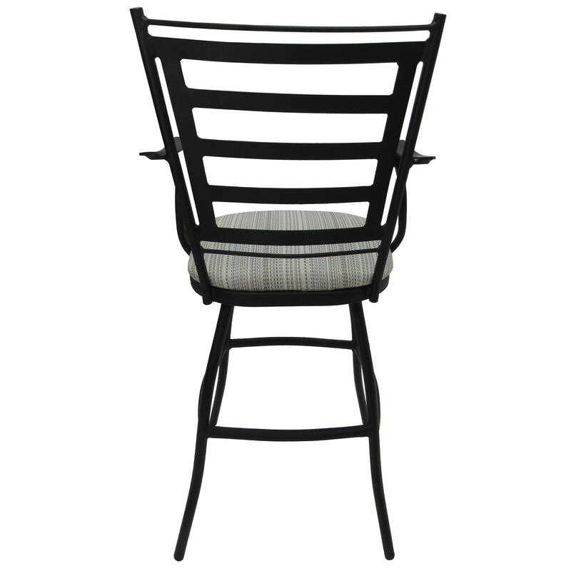 Outdoor Bar Height 30" Swivel Bar Stool Jenna - Black Frame - 30 inch Seat