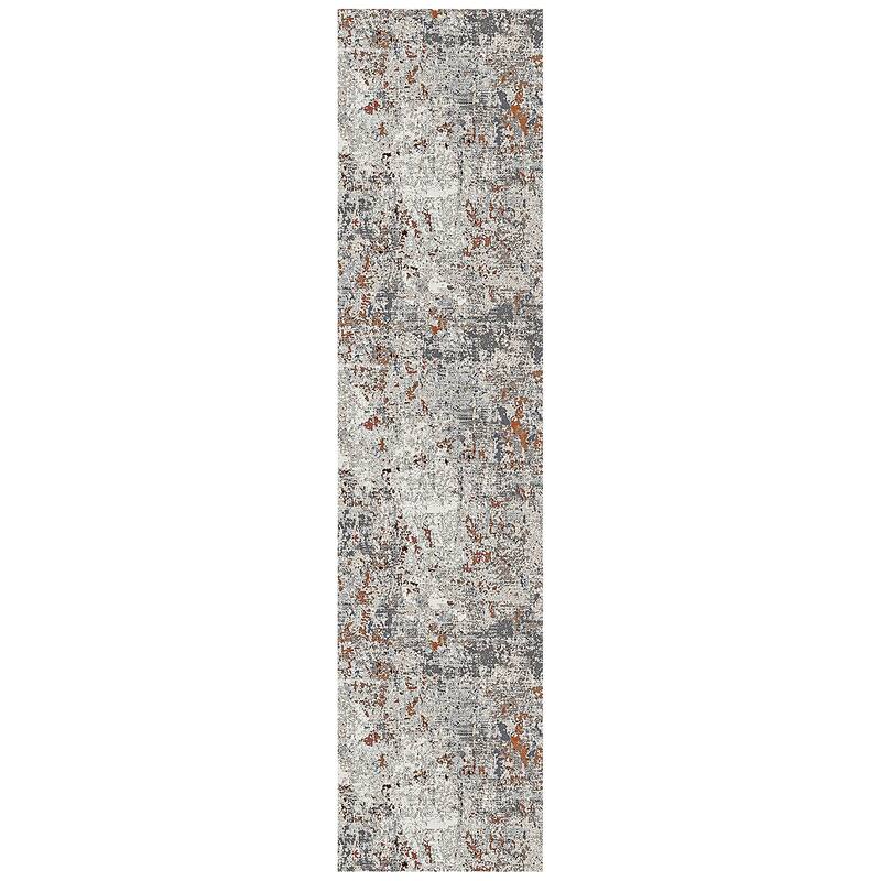 Sylvia Gracielle Ivory/Gray Polyester Blend Performance Area Rug