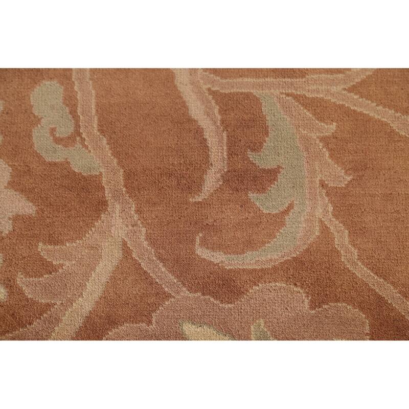 Traditional Floral Agra Indian Area Rug Handmade Wool Carpet - 9'3"x 12'4"