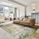 preview thumbnail 101 of 173, Gertmenian Crystal Print Soft Flat Pile Polyester Slip Resistant Washable Indoor Printed Area Rug Collection 3' 6" x 4' 6" - Kaori Green - Rectangle