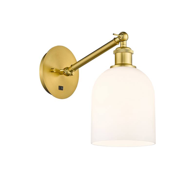 Innovations Lighting 317-1W-10-6 Bella Sconce Bella 10" Tall Wall - Satin Gold / Gloss White
