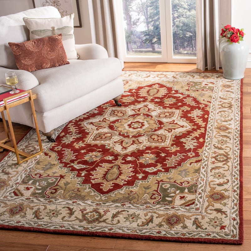 SAFAVIEH Handmade Royalty Chyna Traditional Oriental Wool Rug - 6' x 9' - Red/Beige