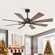 preview thumbnail 1 of 45, Parrot Uncle 60" Farmhouse Integrated LED Windmill Ceiling Fan with Light and Remote Oil-rubbed Bronze
