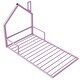 preview thumbnail 7 of 7, Pink Twin Size Metal Floor Bed with House-shaped Headboard and Fence for Boys and Girls