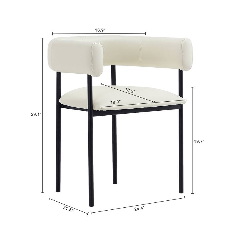 Onda Metal Vegan Leather Dining Chair