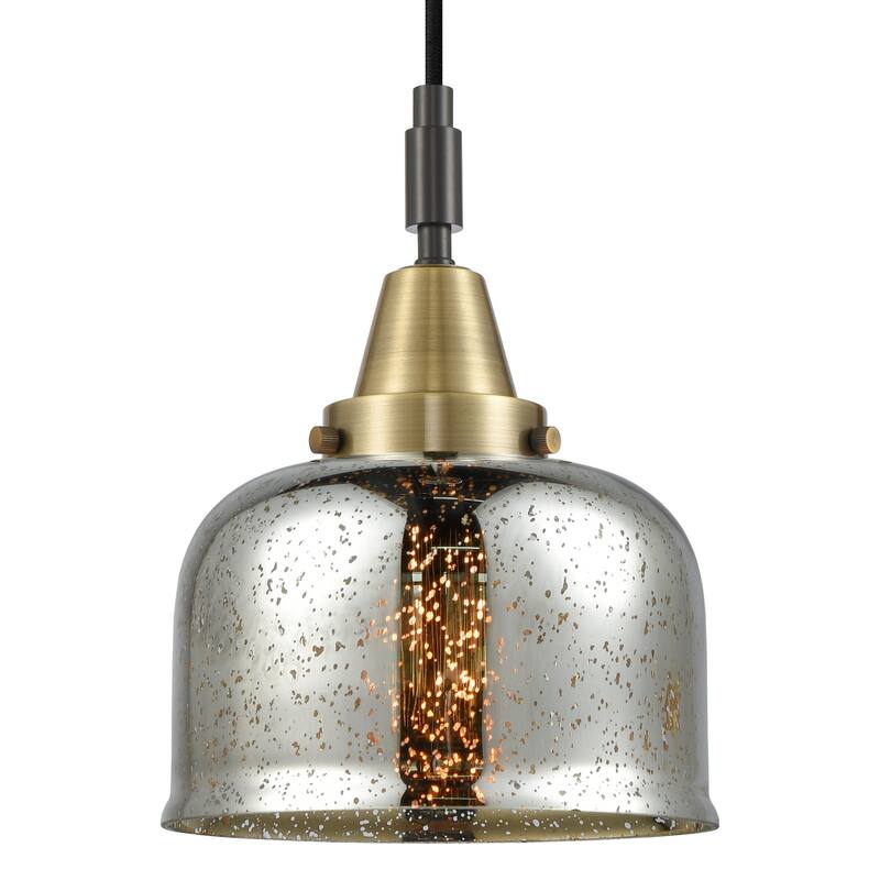 Innovations Lighting 447-1P-G78 Bell 8" Wide Mini Pendant with - Black Antique Brass