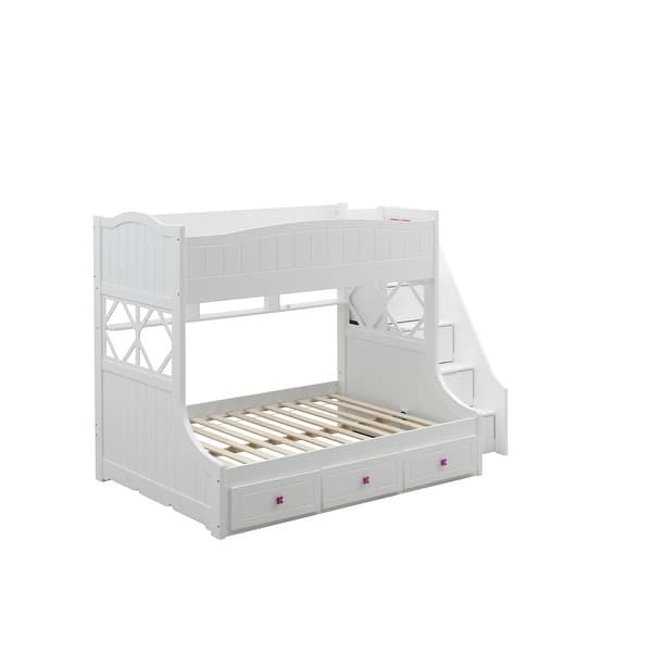 slide 2 of 8, Twin/Full Bunk Bed with Storage Ladder & Drawers