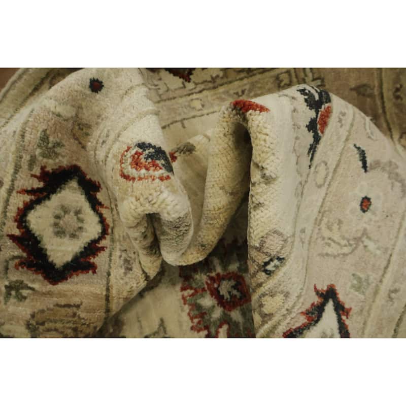 Hand Knotted Oriental 100% Wool Carpet Traditional All-Over Beige & Ivories Ziegler Area Rug - 6' 1'' X 4' 2''