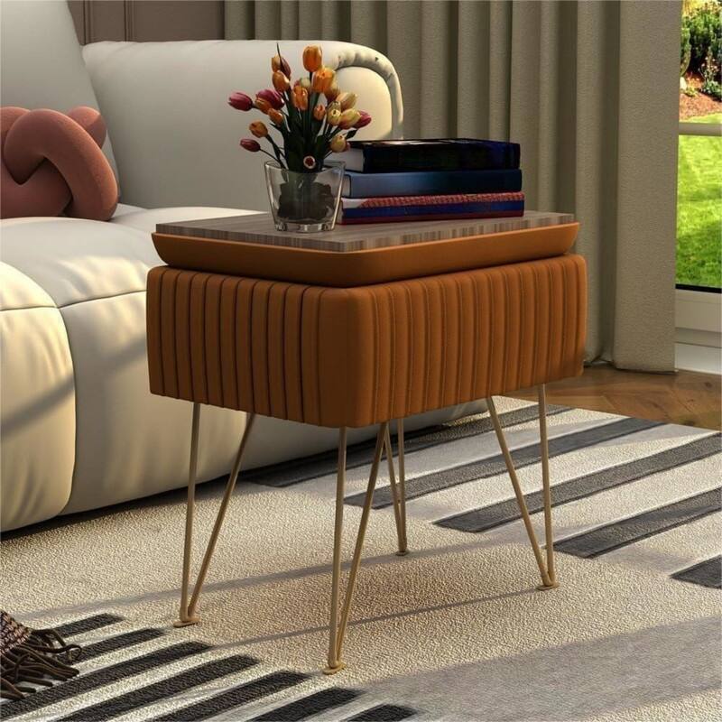 With Storage Small Ottoman